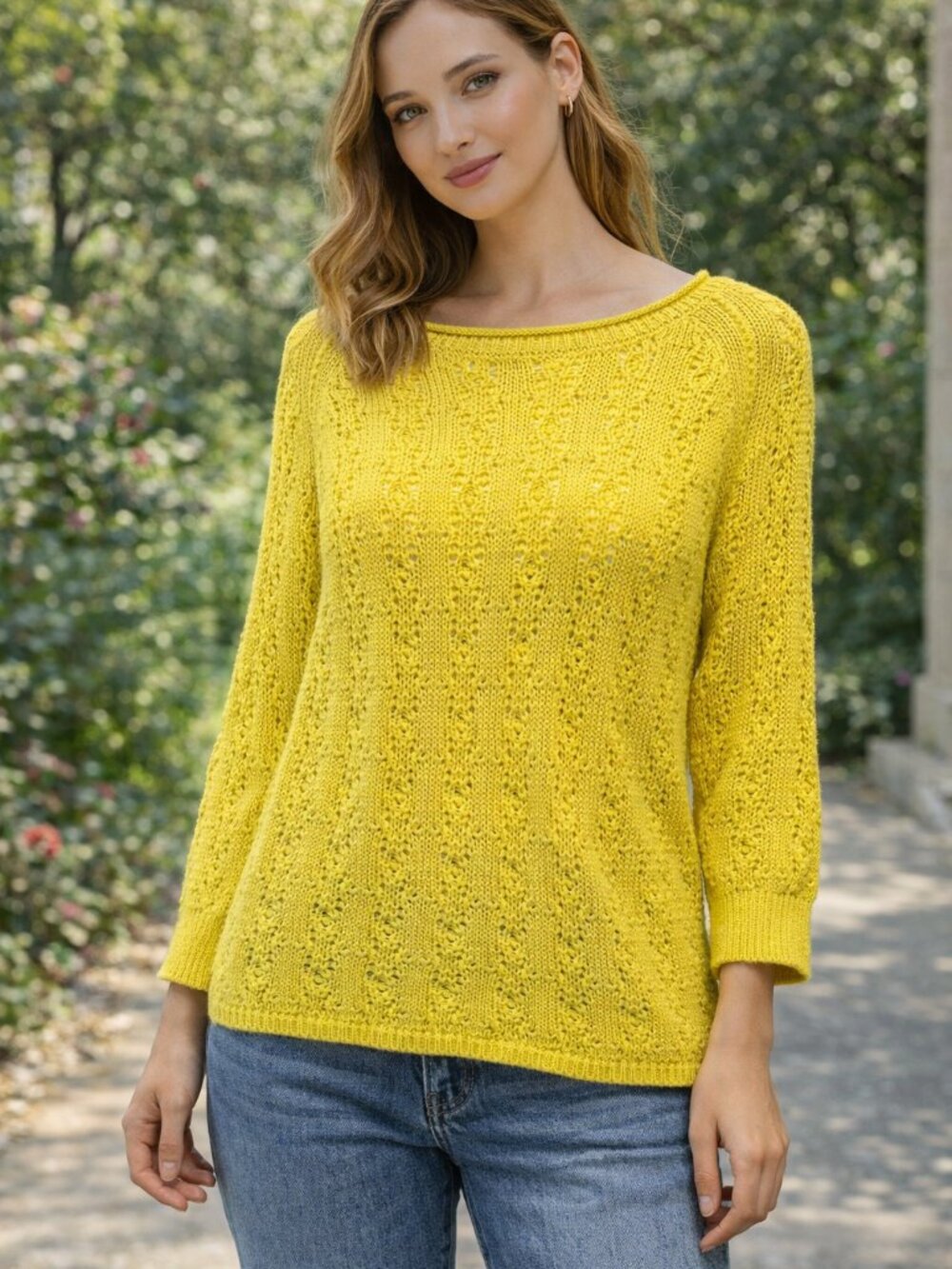 Chartreuse neon yellow green✨ Anthropologie Sparrow Knit Sweater – Size M ✨